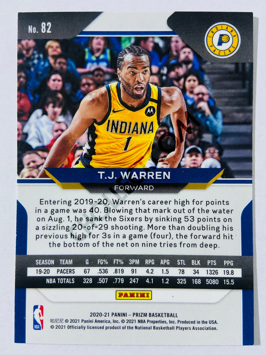 T.J. Warren - Indiana Pacers 2020-21 Panini Prizm #82