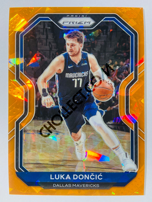 Luka Doncic - Dallas Mavericks 2020-21 Panini Prizm Orange Cracked Ice Parallel #32