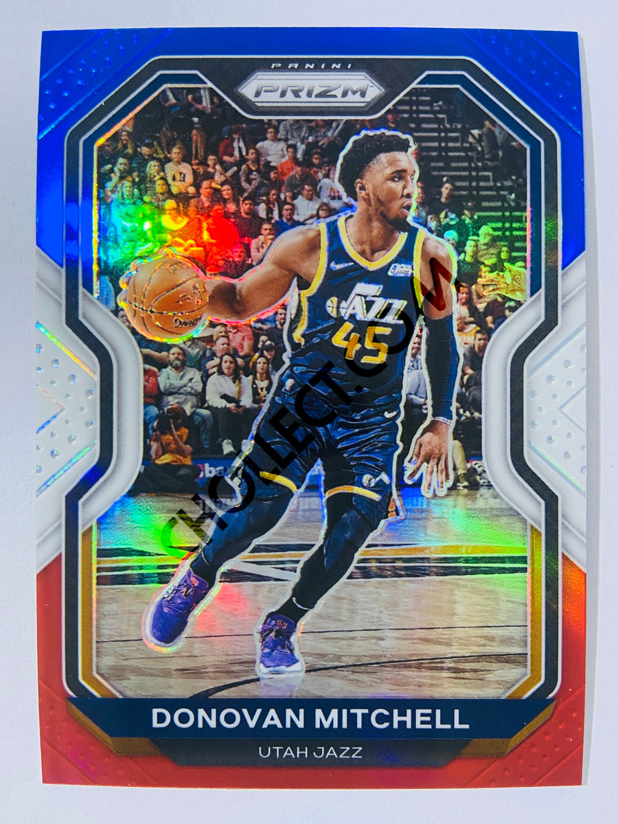 Donovan Mitchell - Utah Jazz 2020-21 Panini Prizm Red White Blue Parallel #67