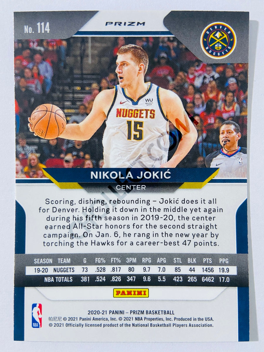 Nikola Jokic - Denver Nuggets 2020-21 Panini Prizm Red White Blue Parallel #114
