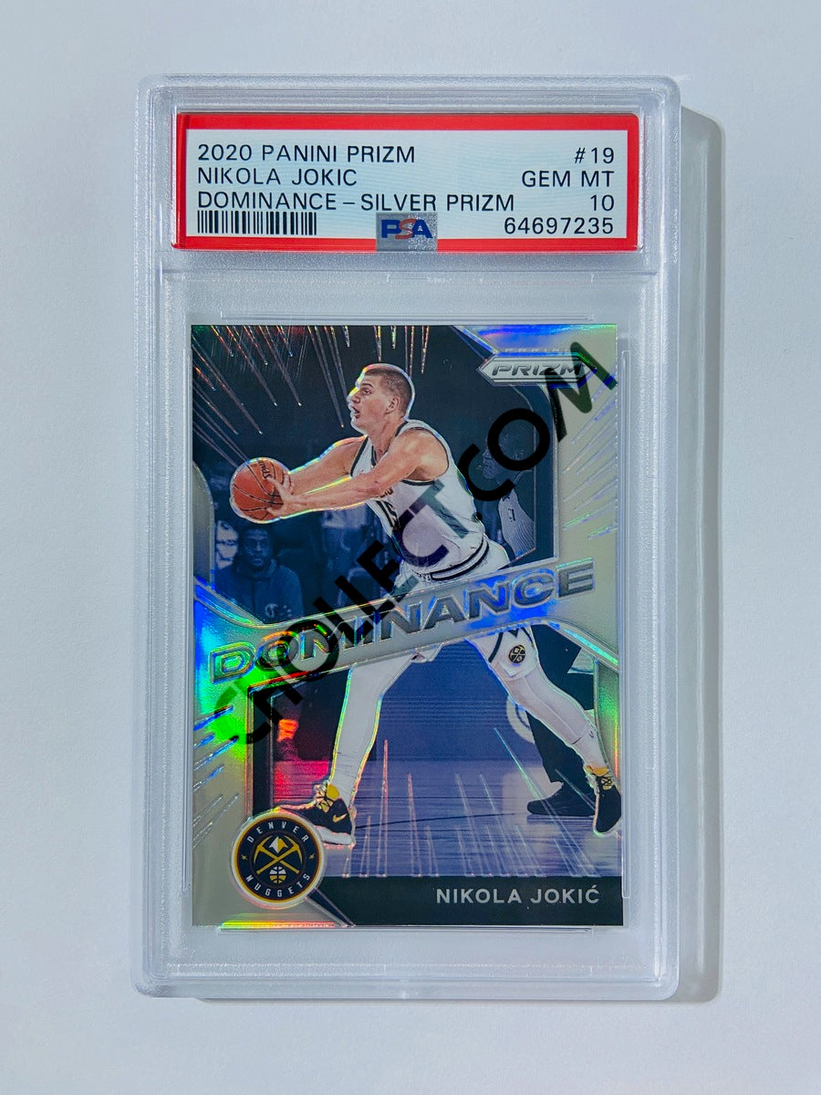 Nikola Jokic – Denver Nuggets 2020-21 Panini Prizm Dominance Silver Prizm Parallel #19 [PSA 10] SN: 64697235