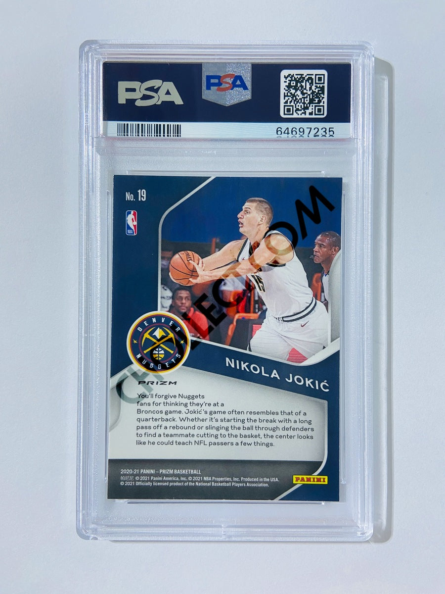 Nikola Jokic – Denver Nuggets 2020-21 Panini Prizm Dominance Silver Prizm Parallel #19 [PSA 10] SN: 64697235