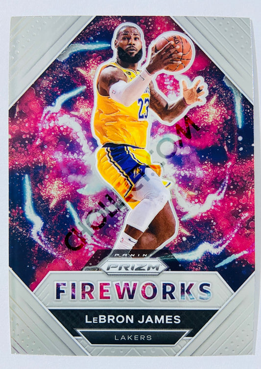 LeBron James - Los Angeles Lakers 2020-21 Panini Prizm Fireworks Insert #29