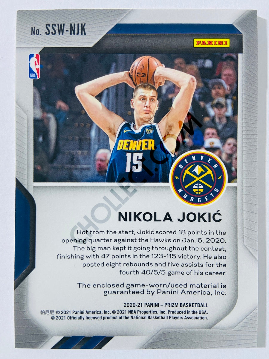 Nikola Jokic - Denver Nuggets 2020-21 Panini Prizm Sensational Swatches #SSW-NJK