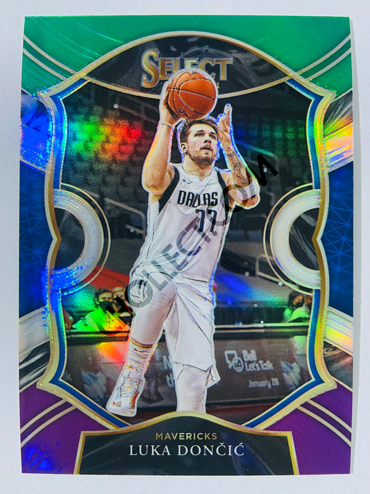 Luka Doncic - Dallas Mavericks 2020-21 Panini Select Concourse Green White Purple Parallel #15