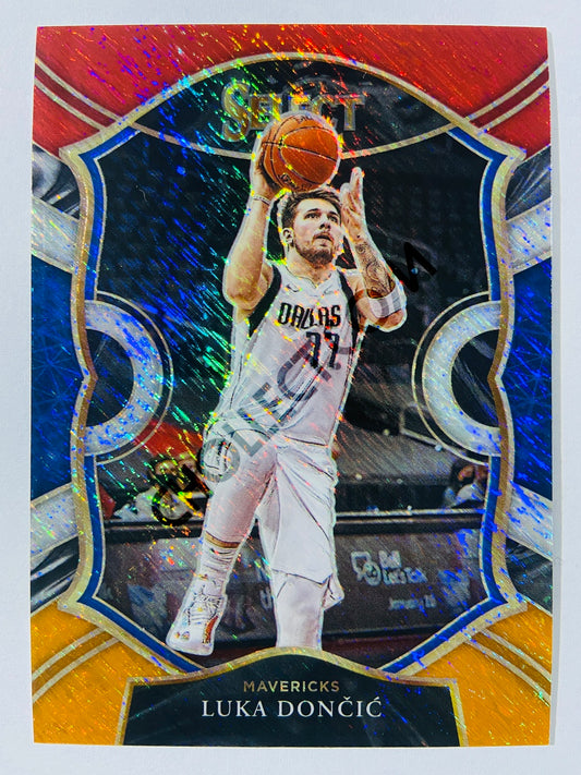 Luka Doncic - Dallas Mavericks 2020-21 Panini Select Concourse Red White Orange Shimmer Parallel #15