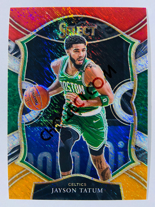 Jayson Tatum - Boston Celtics 2020-21 Panini Select Concourse Red White Orange Shimmer Parallel #150