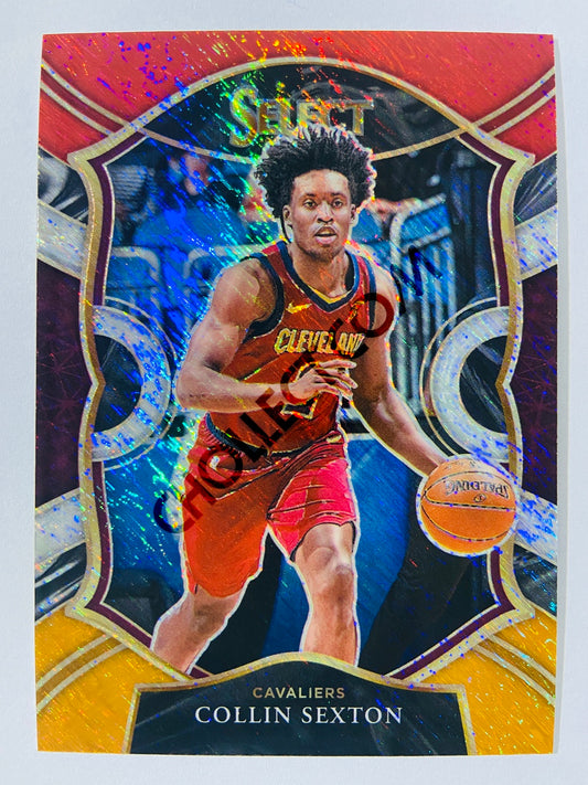 Collin Sexton - Cleveland Cavaliers 2020-21 Panini Select Concourse Red White Orange Shimmer Parallel #59