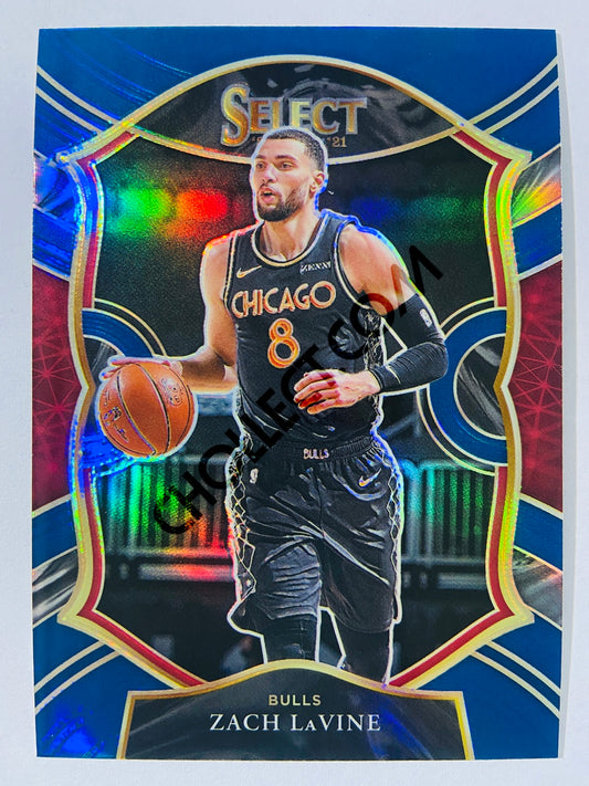 Zach Lavine - Chicago Bulls 2020-21 Panini Select Concourse Blue Retail Silver Prizm #14