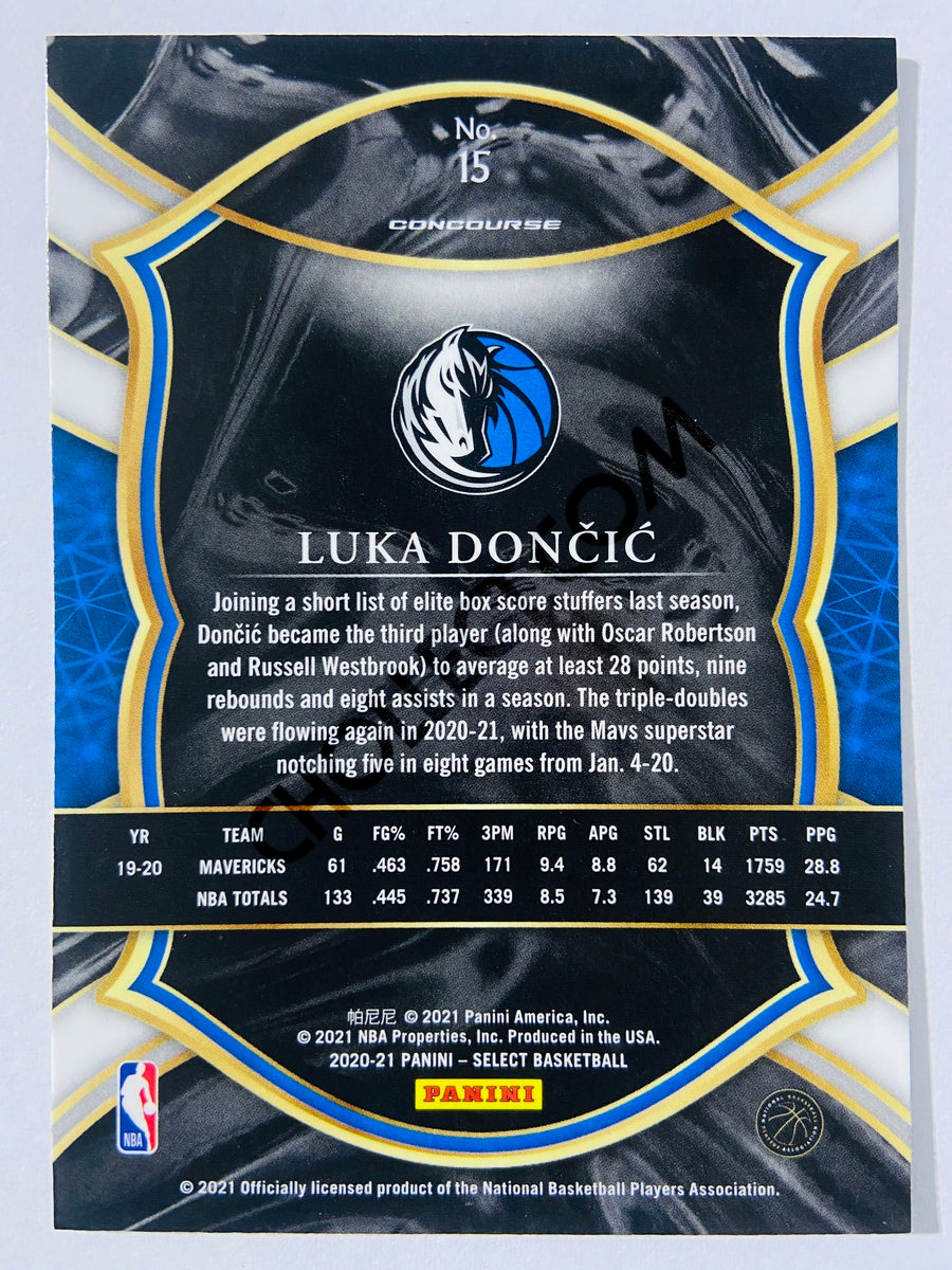 Luka Doncic - Dallas Mavericks 2020-21 Panini Select Concourse Blue Retail #15