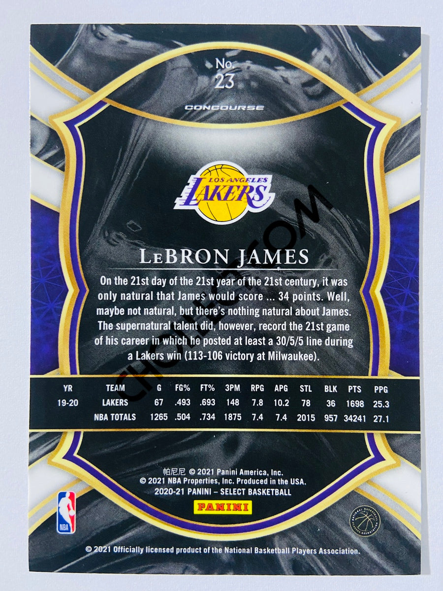LeBron James - Los Angeles Lakers 2020-21 Panini Select Concourse Blue Retail #23