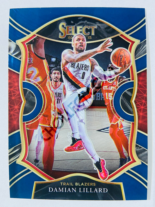 Damian Lillard - Portland Trail Blazers 2020-21 Panini Select Concourse Blue Retail #24