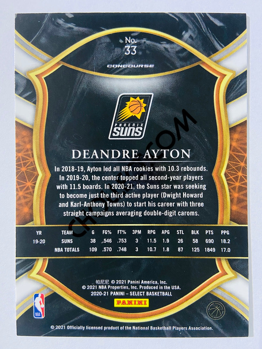 Deandre Ayton - Phoenix Suns 2020-21 Panini Select Concourse Blue Retail #33