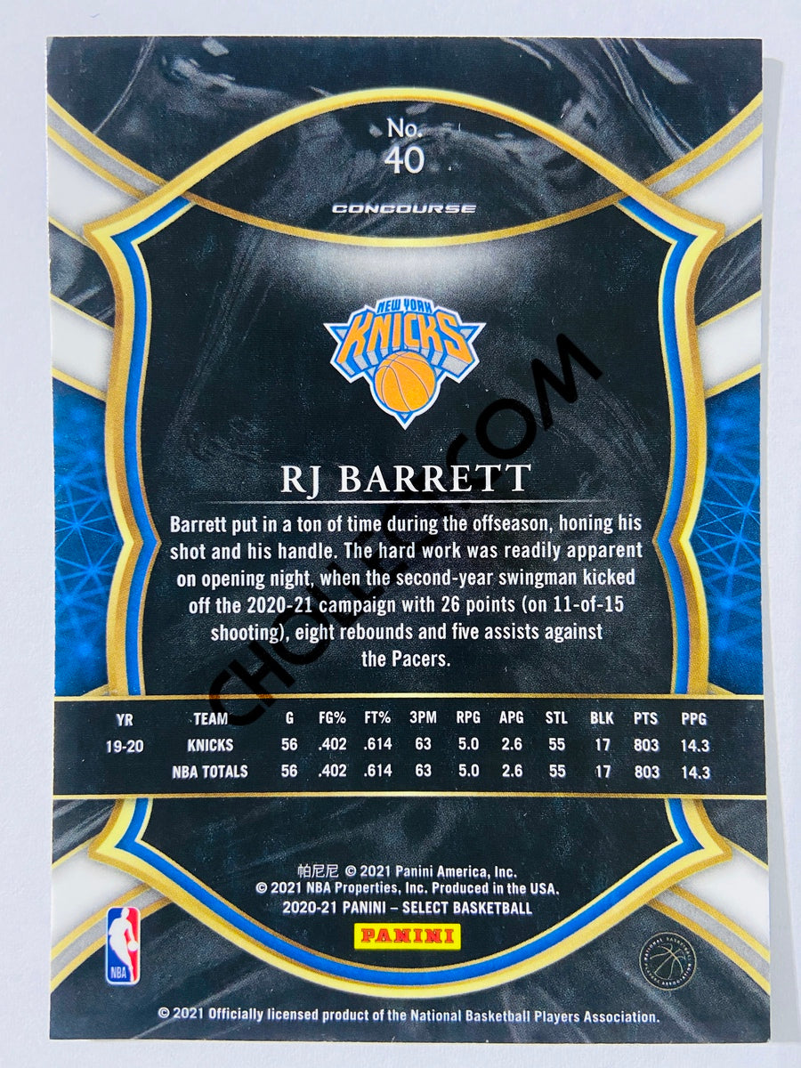 RJ Barrett - New York Knicks 2020-21 Panini Select Concourse Blue Retail #40