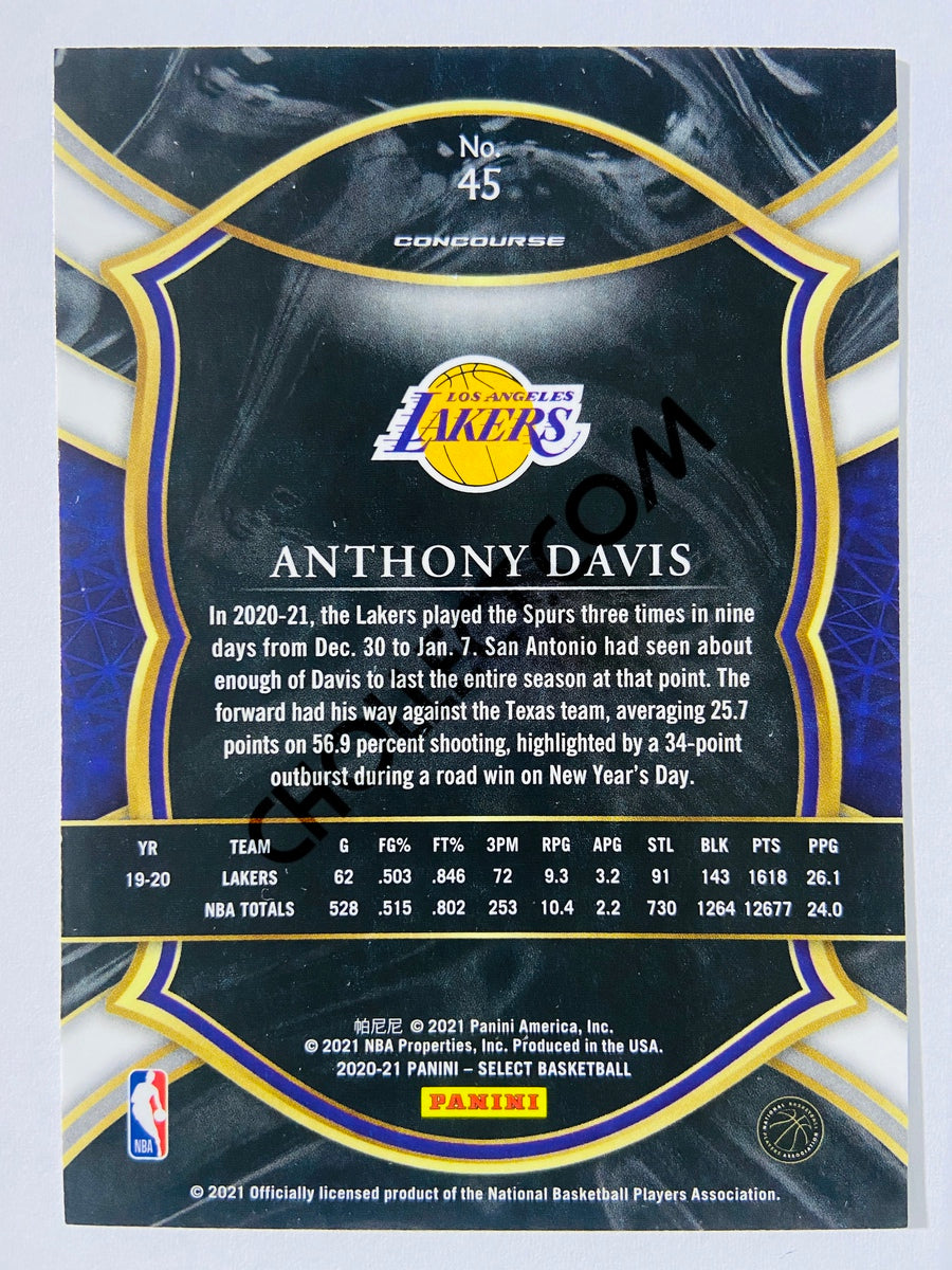 Anthony Davis - Los Angeles Lakers 2020-21 Panini Select Concourse Blue Retail #45