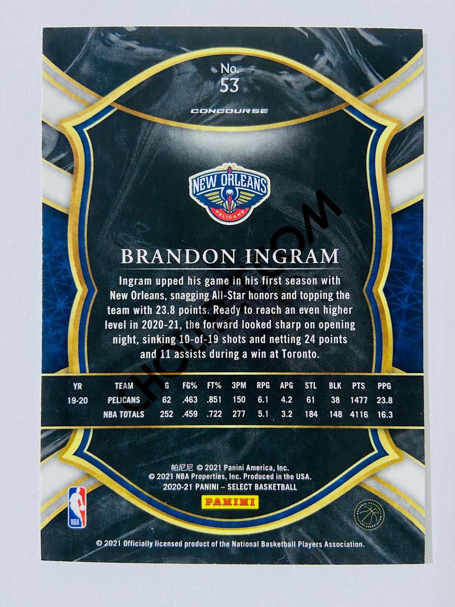 Brandon Ingram – New Orleans Pelicans 2020-21 Panini Select Concourse Blue Retail #53