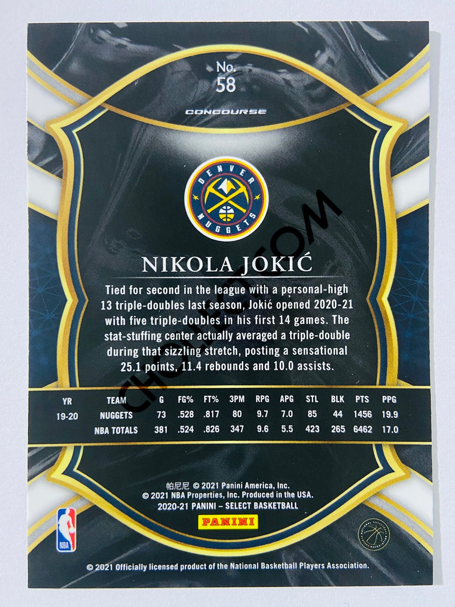 Nikola Jokic - Denver Nuggets 2020-21 Panini Select Concourse Blue Retail #58