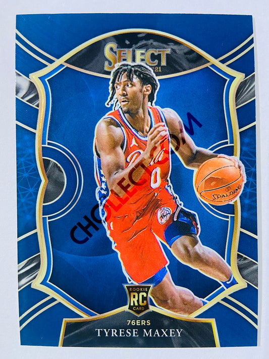 Tyrese Maxey - Philadelphia 76ers 2020-21 Panini Select Concourse Blue Retail RC Rookie #81