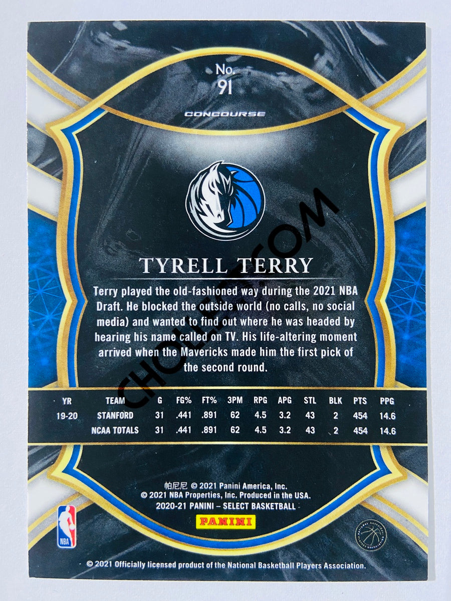 Tyrell Terry - Dallas Mavericks 2020-21 Panini Select Concourse Blue Retail RC Rookie #91