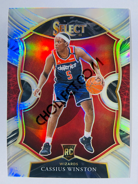 Cassius Winston - Washington Wizards 2020-21 Panini Select Concourse Silver Prizm RC Rookie #96