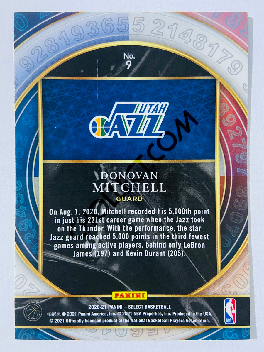 Donovan Mitchell - Utah Jazz 2020-21 Panini Select Numbers Insert #9