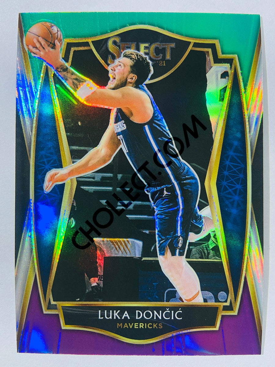 Luka Doncic - Dallas Mavericks 2020-21 Panini Select Premier Green White Purple Parallel #150