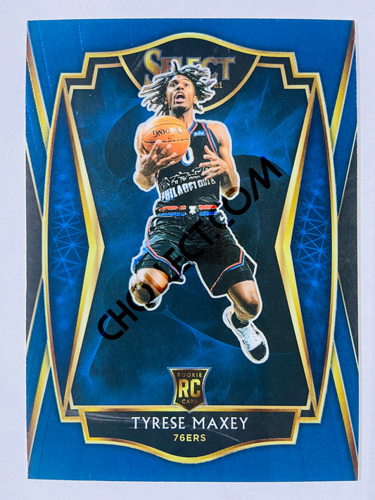 Tyrese Maxey - Philadelphia 76ers 2020-21 Panini Select Premier Blue Retail RC Rookie #174