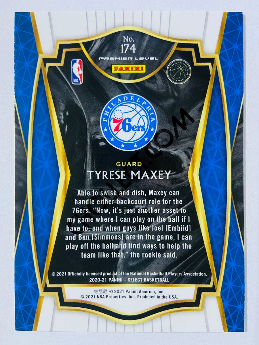 Tyrese Maxey - Philadelphia 76ers 2020-21 Panini Select Premier Blue Retail RC Rookie #174