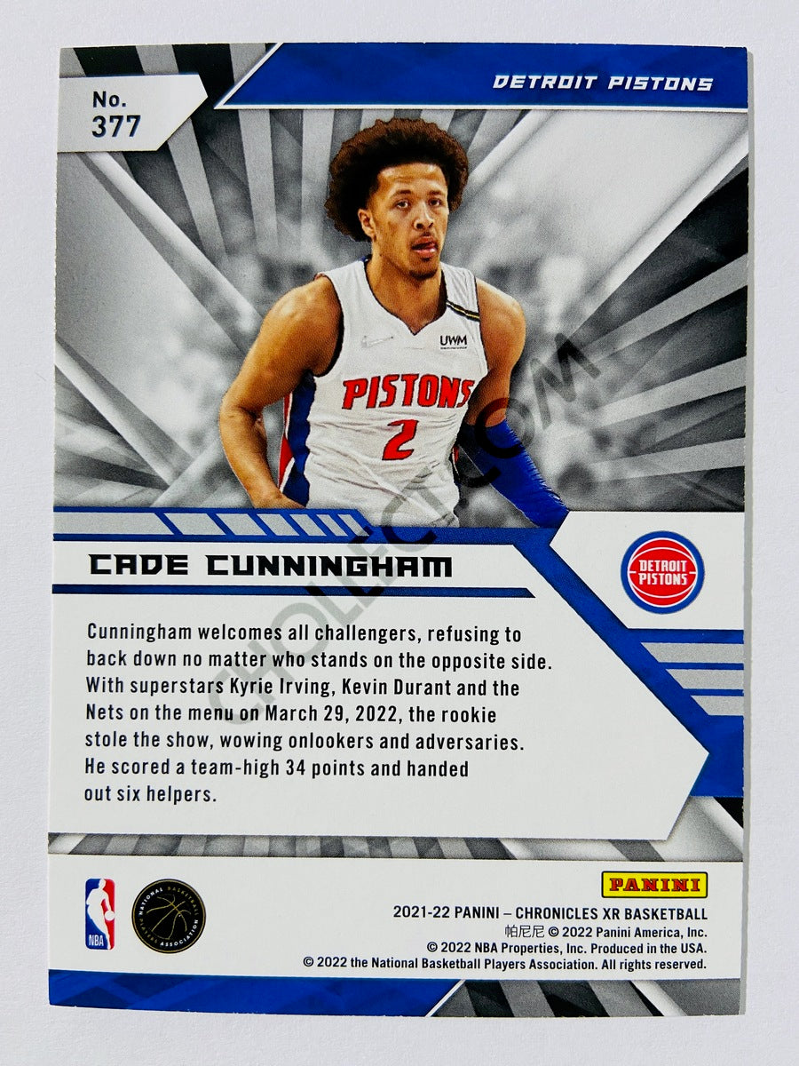 Cade Cunningham - Detroit Pistons 2021-22 Panini Chronicles XR RC Rookie #377