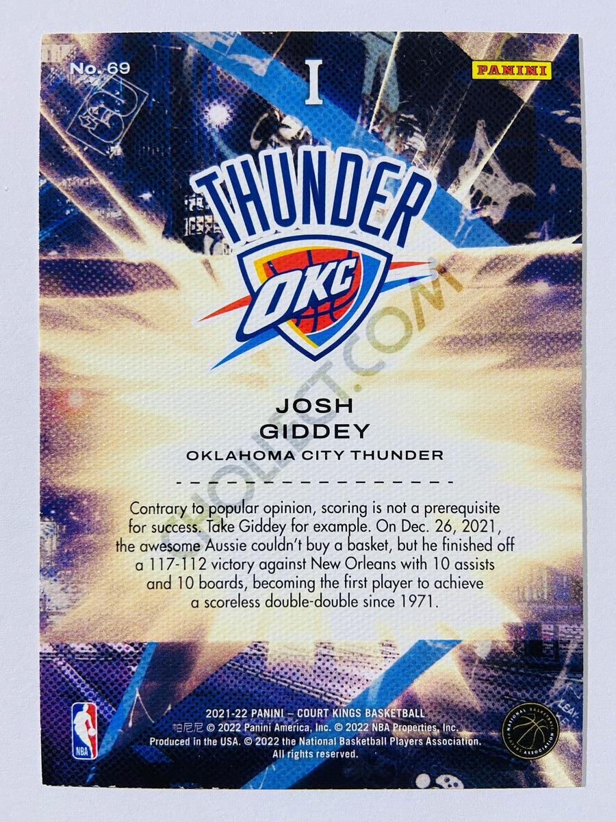 Josh Giddey - Oklahoma City Thunder 2021-22 Panini Court Kings RC Rookie I #69