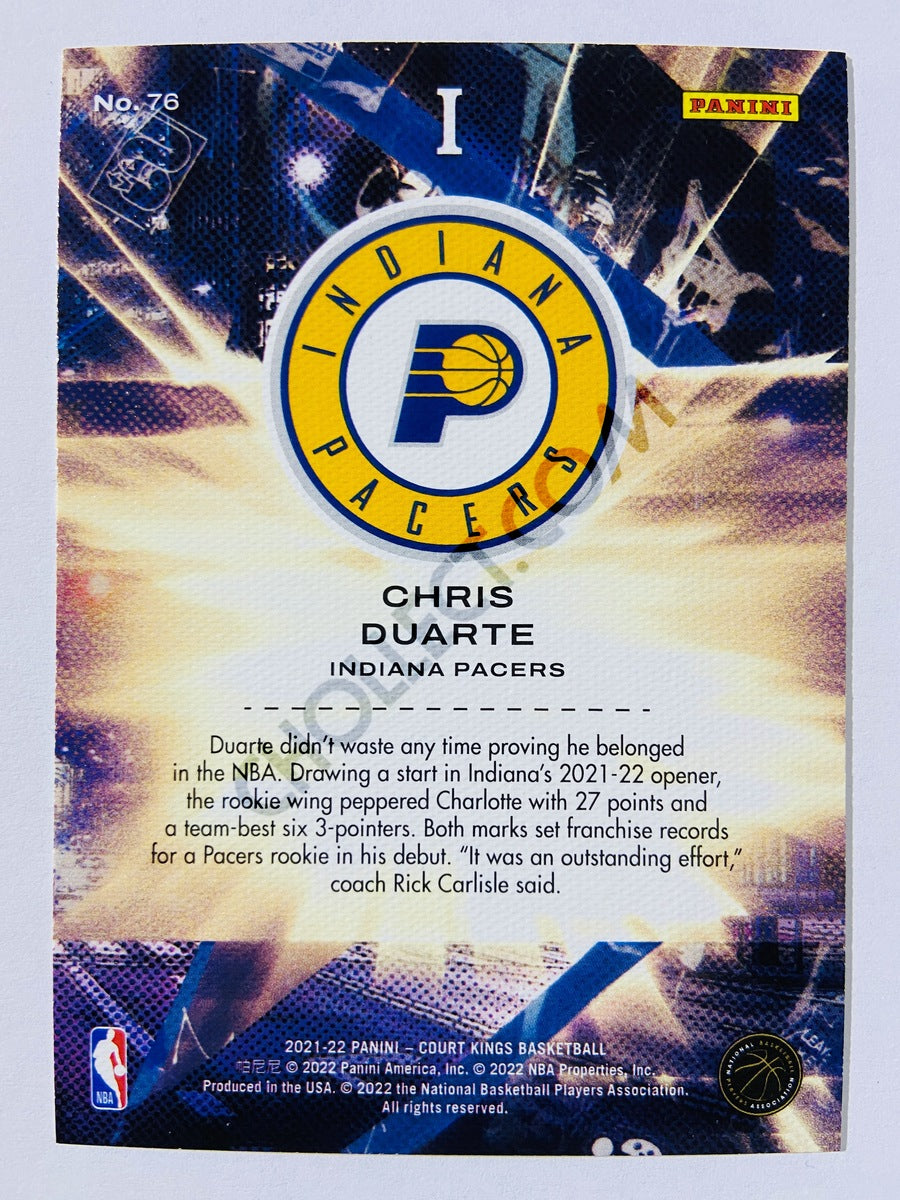 Chris Duarte - Indiana Pacers 2021-22 Panini Court Kings RC Rookie I #76