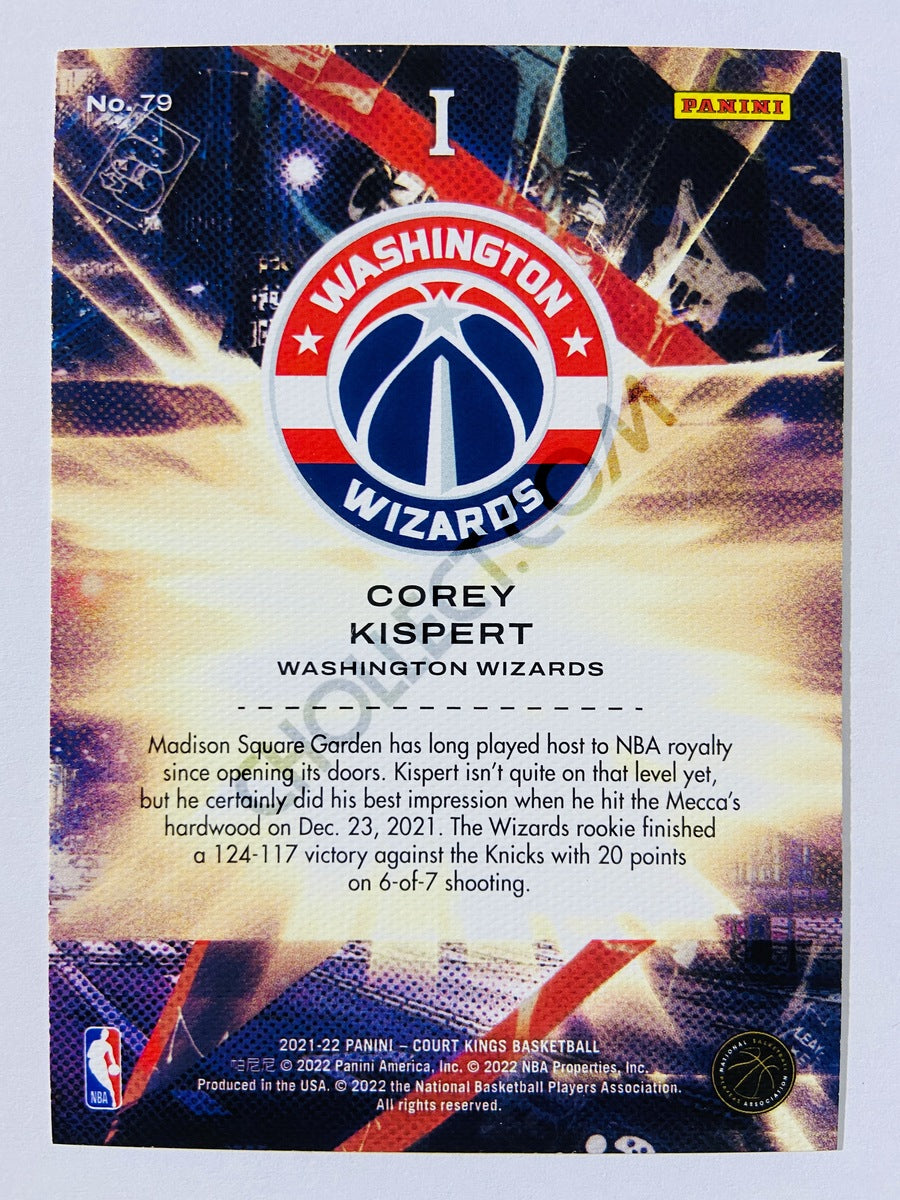 Corey Kispert - Washington Wizards 2021-22 Panini Court Kings RC Rookie I #79