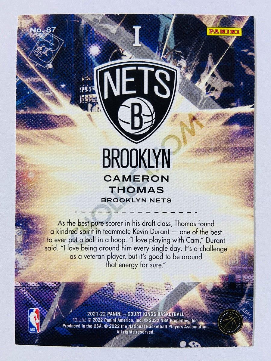 Cameron Thomas - Brooklyn Nets 2021-22 Panini Court Kings RC Rookie I #87