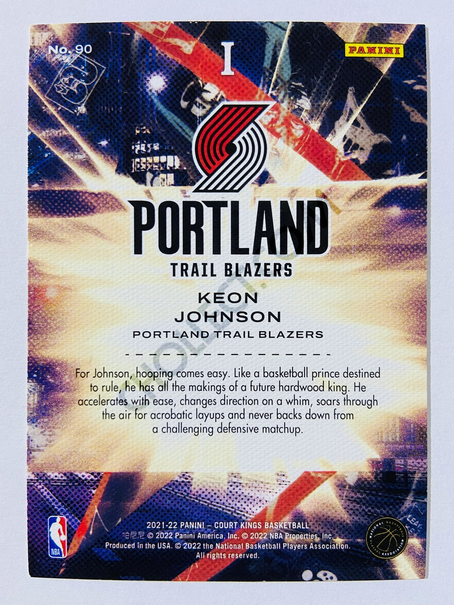 Keon Johnson - Portland Trail Blazers 2021-22 Panini Court Kings RC Rookie I #90