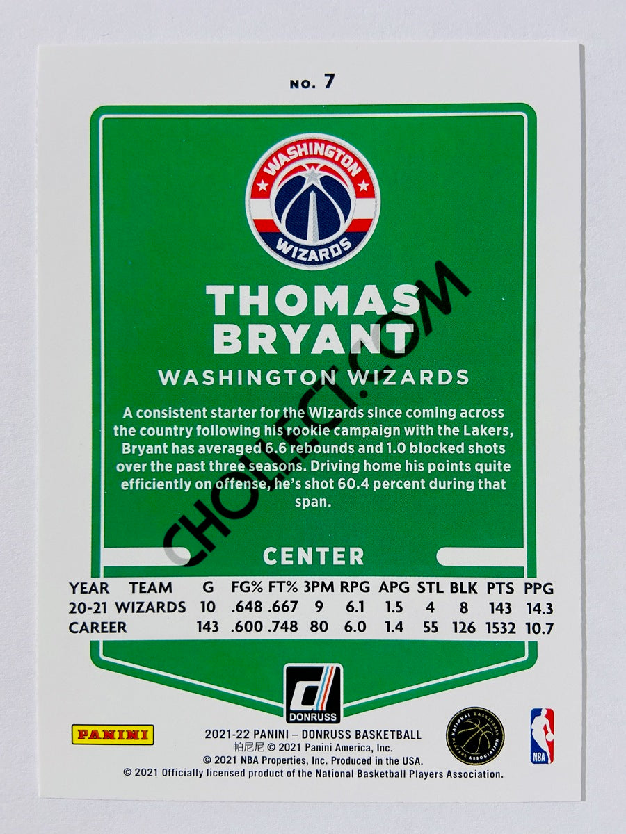 Thomas Bryant – Washington Wizards 2021-22 Panini Donruss #7