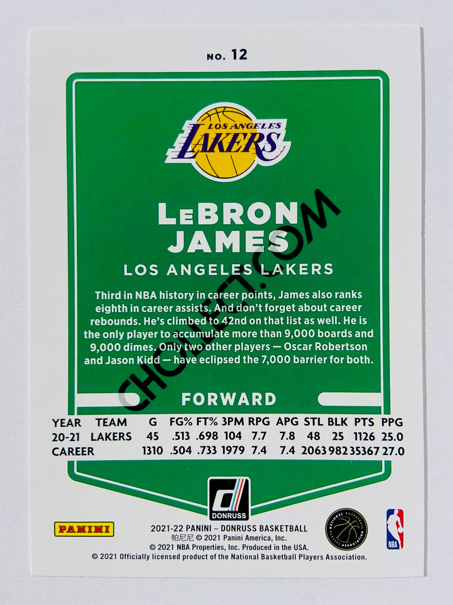 LeBron James – Los Angeles Lakers 2021-22 Panini Donruss #12