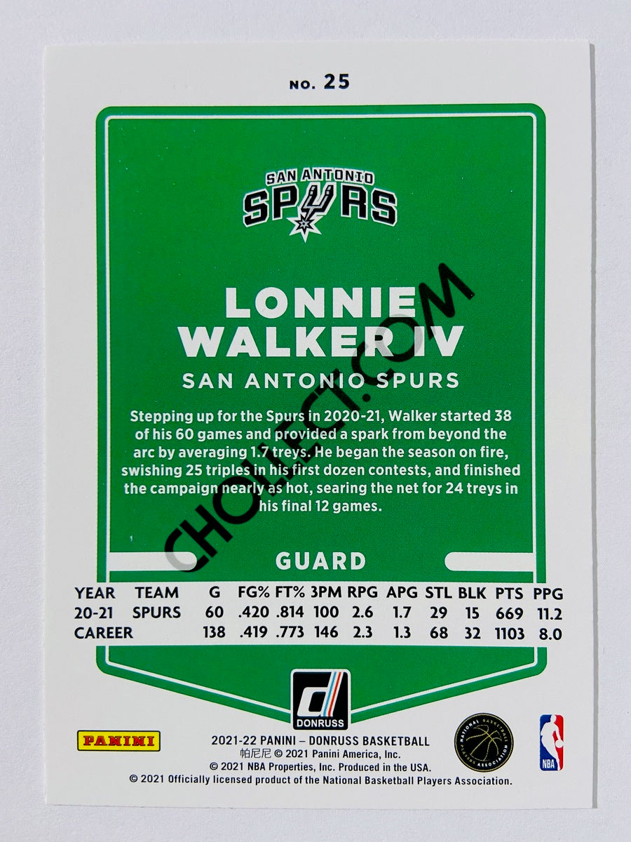 Lonnie Walker IV – San Antonio Spurs 2021-22 Panini Donruss #25