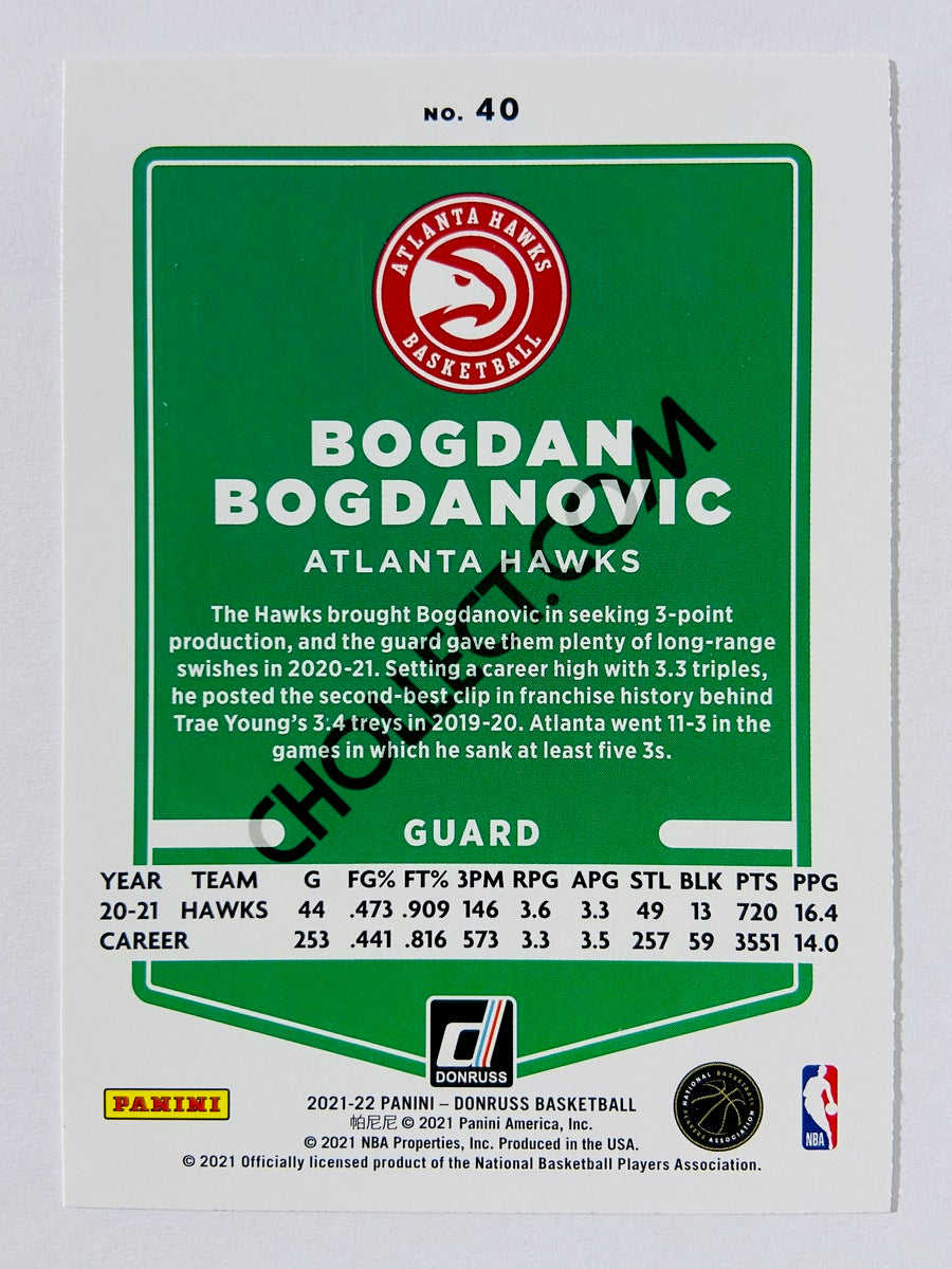 Bogdan Bogdanovic – Atlanta Hawks 2021-22 Panini Donruss #40