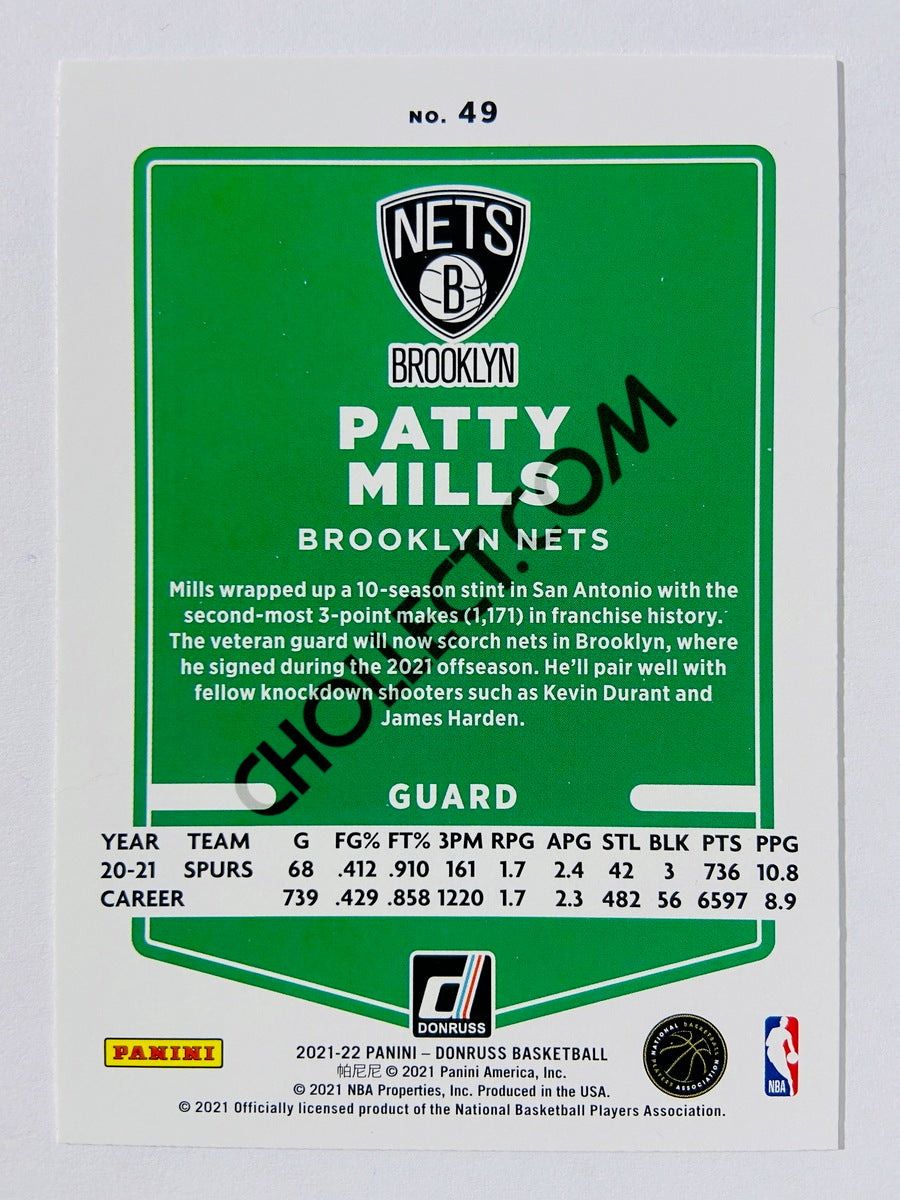 Patty Mills – Brooklyn Nets 2021-22 Panini Donruss #49