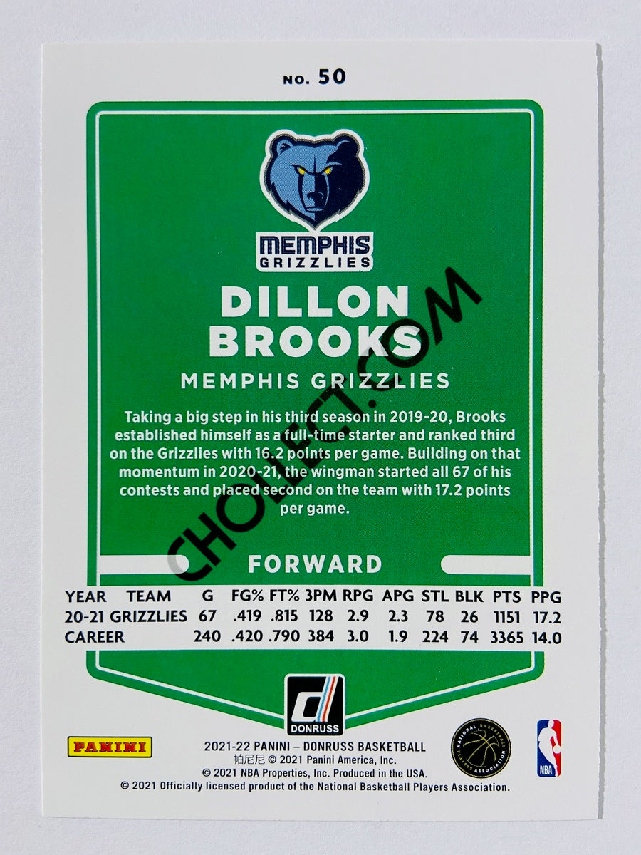 Dillon Brooks – Memphis Grizzlies 2021-22 Panini Donruss #50