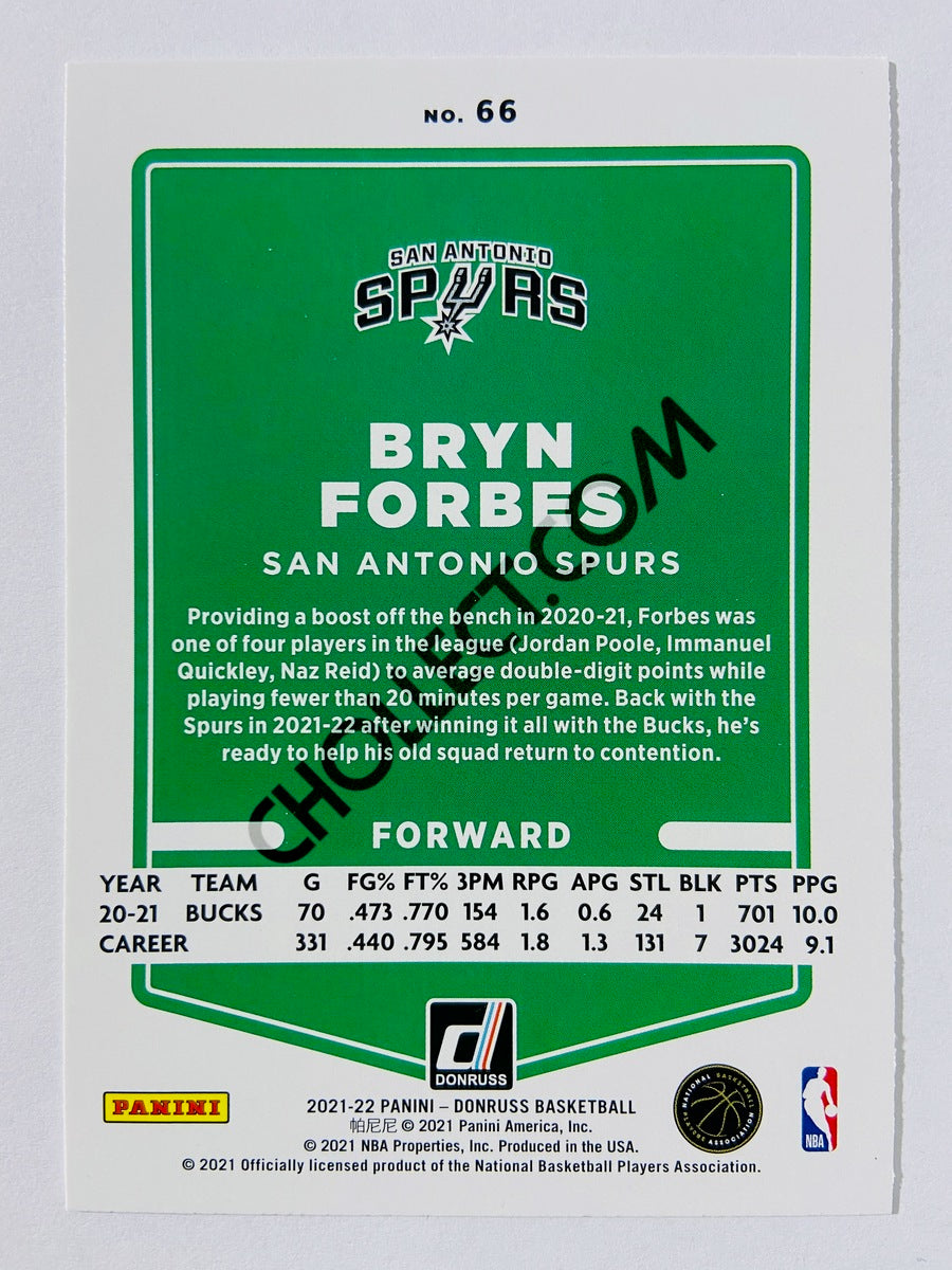 Bryn Forbes – San Antonio Spurs 2021-22 Panini Donruss #66