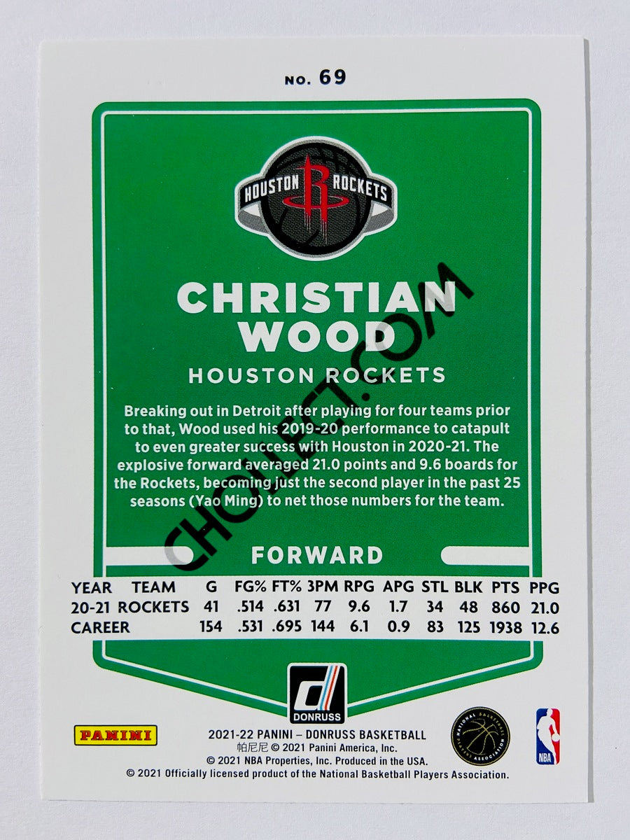 Christian Wood – Houston Rockets 2021-22 Panini Donruss #69