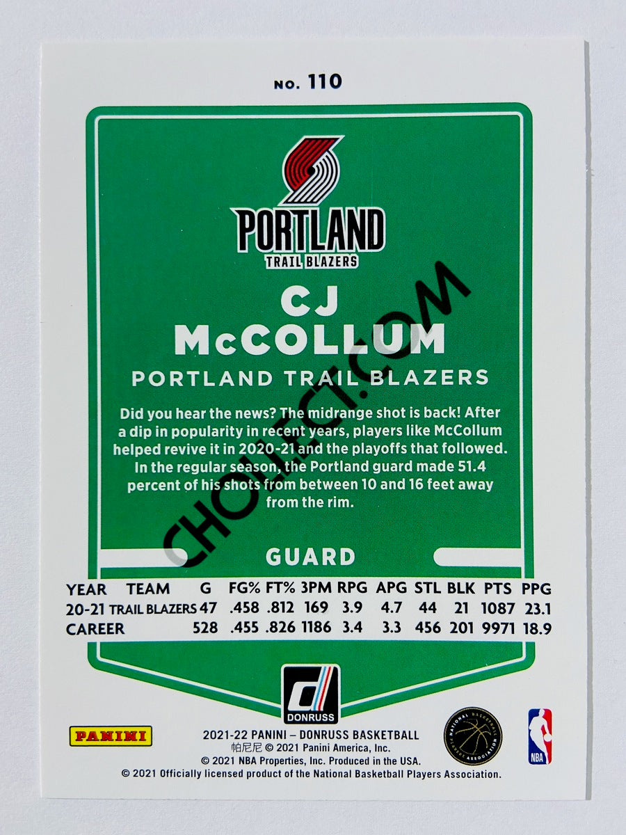 CJ McCollum – Portland Trail Blazers 2021-22 Panini Donruss #110