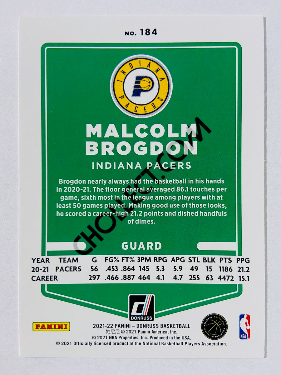Malcolm Brogdon – Indiana Pacers 2021-22 Panini Donruss #184