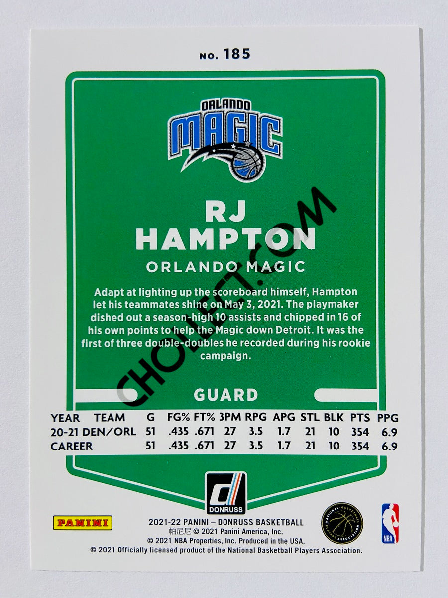 RJ Hampton – Orlando Magic 2021-22 Panini Donruss #185