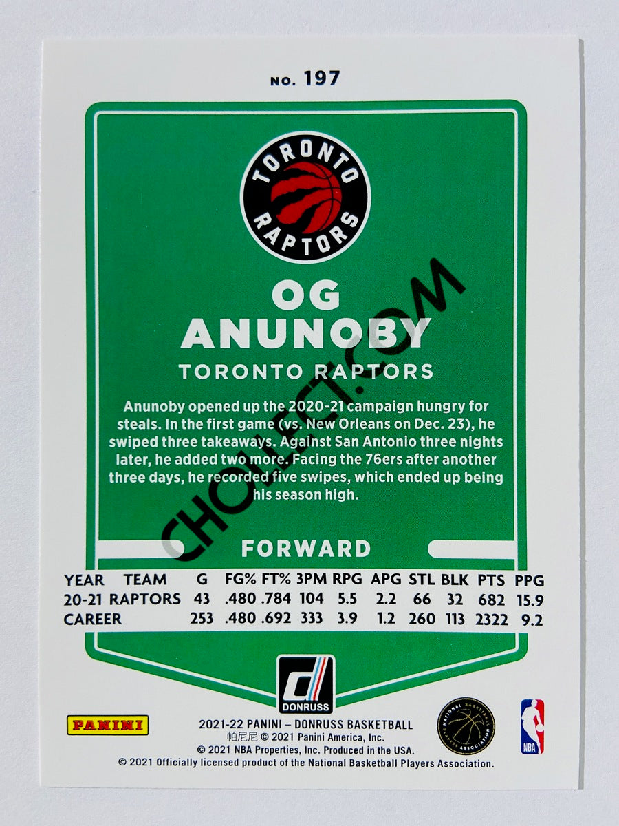 OG Anunoby – Toronto Raptors 2021-22 Panini Donruss #197