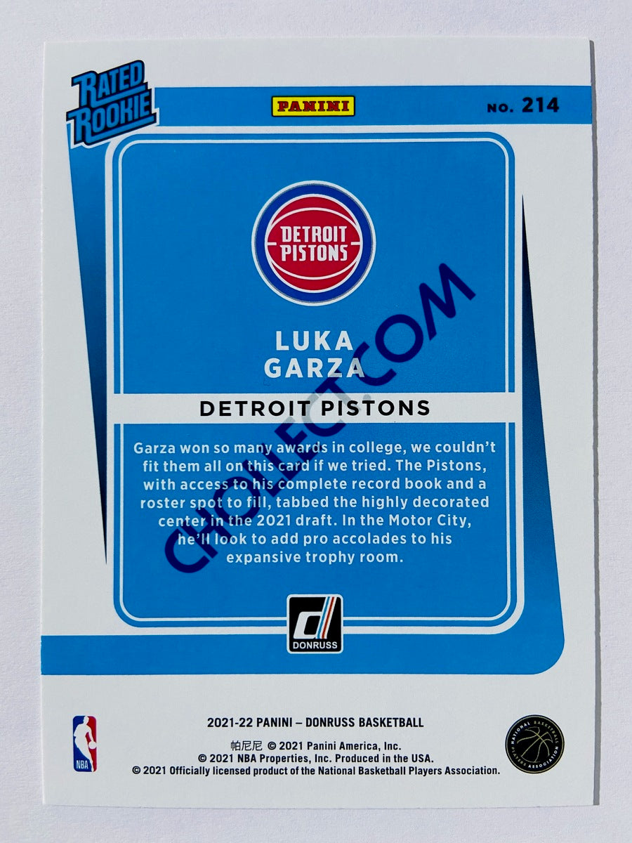 Luka Garza – Detroit Pistons 2021-22 Panini Donruss Rated Rookie #214