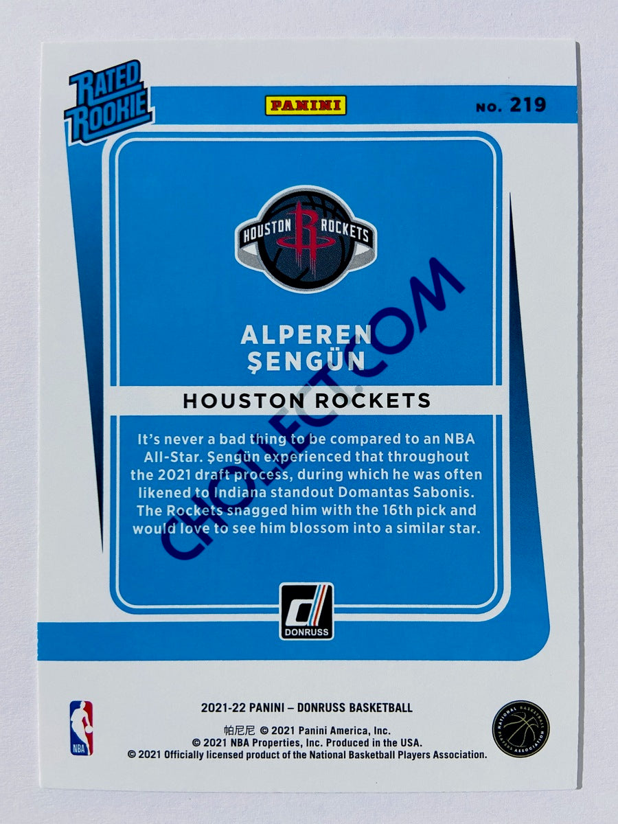 Alperen Sengun – Houston Rockets 2021-22 Panini Donruss Rated Rookie #219