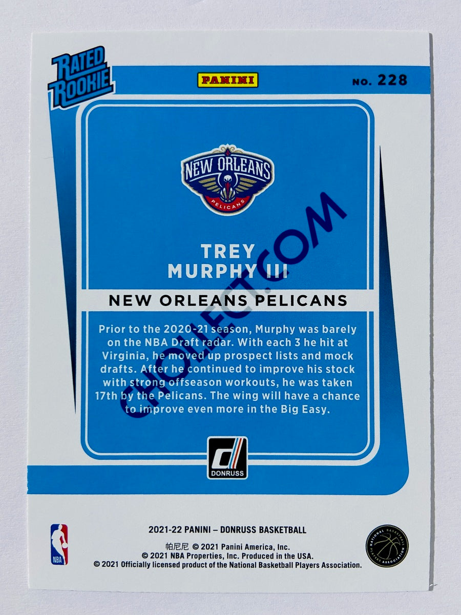 Trey Murphy III – New Orleans Pelicans 2021-22 Panini Donruss Rated Rookie #228