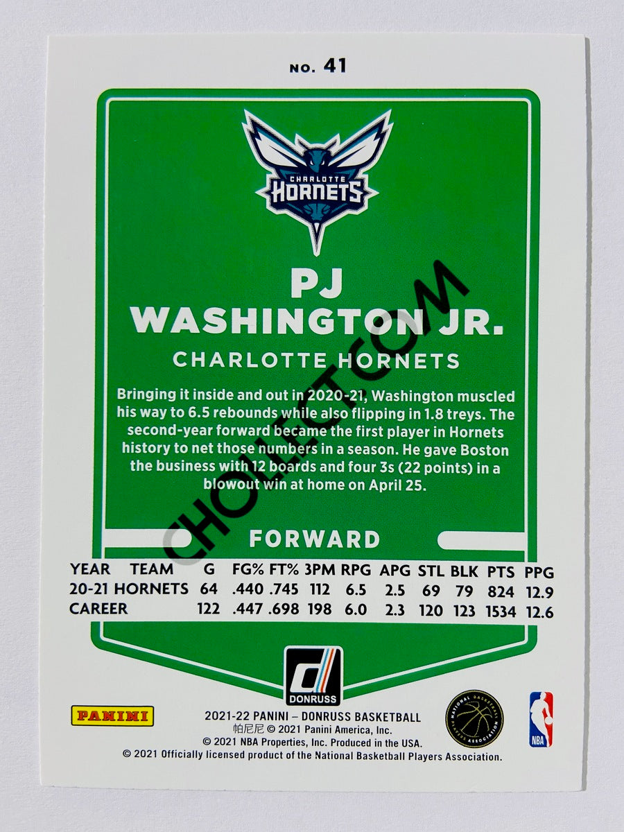 PJ Washington – Charlotte Hornets 2021-22 Panini Donruss Orange Laser Parallel #41